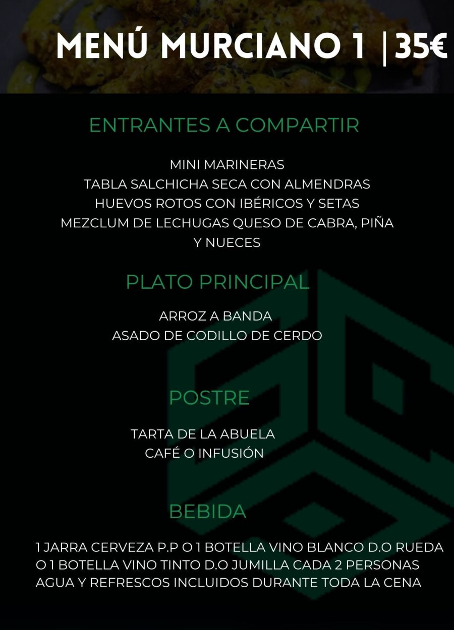Menú restaurante Murcia