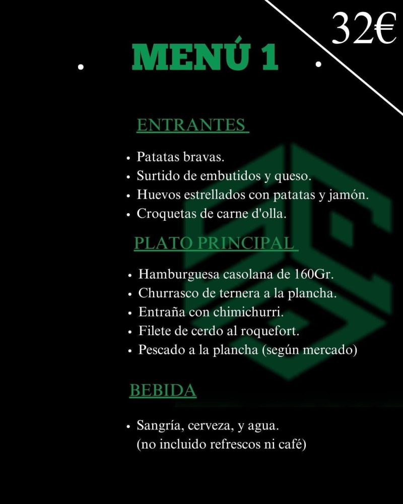 Menú 1 Poble Nou.