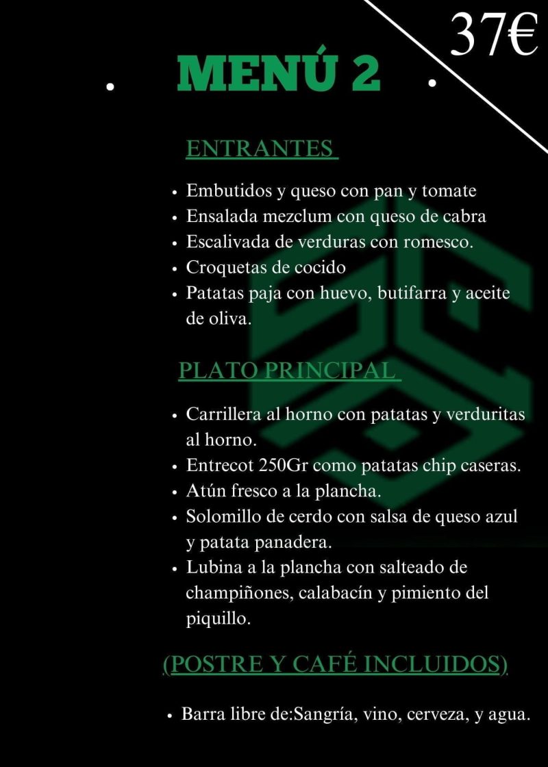Menú 2 Poble Nou