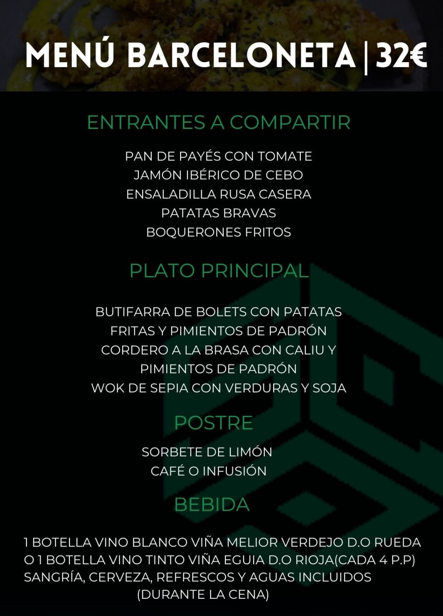 Menú calidad barceloneta