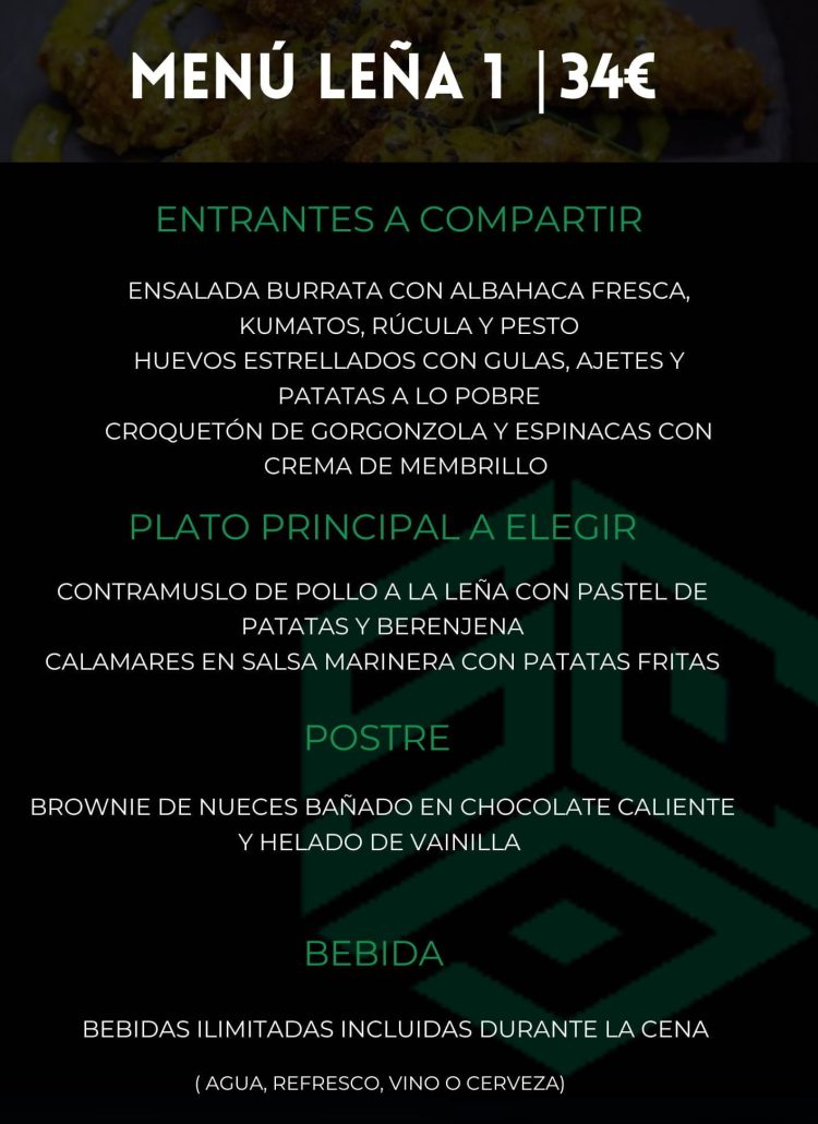 Menú leña 1 Torrevieja