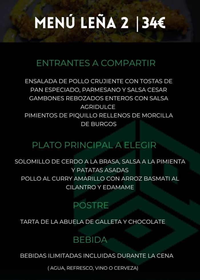 Menú leña 2 Torrevieja