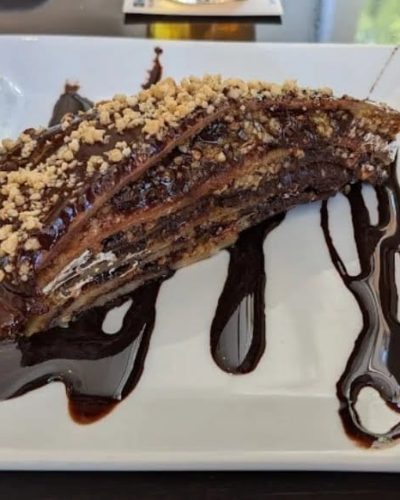 Tarta de crepe de chocolate